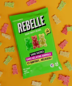 Caramelle senza zuccheri Orsetti Gommosi Aspri 50gr Rebelle