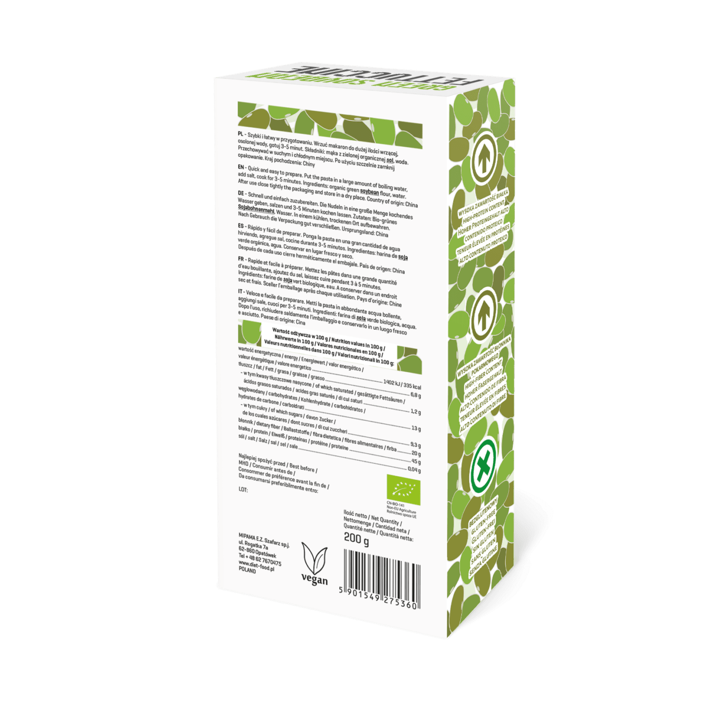 Pasta di Soia Bio Fettuccine Verdi 200gr - immagine 2