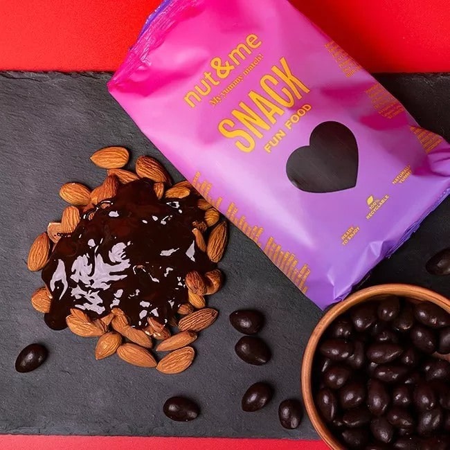 Mandorle tostate ricoperte di cioccolato fondente al caffè 200g Nut&Me - immagine 2