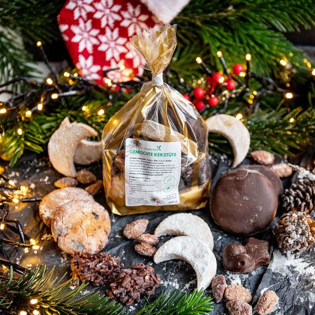 Sacchetto misto di biscotti al cioccolato Keto Edizione Natalizia