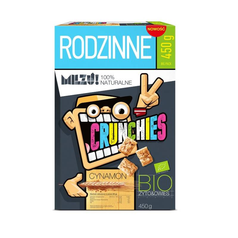 Cereali Crunchies Bio Segale & Avena con Cannella 450g Milzu