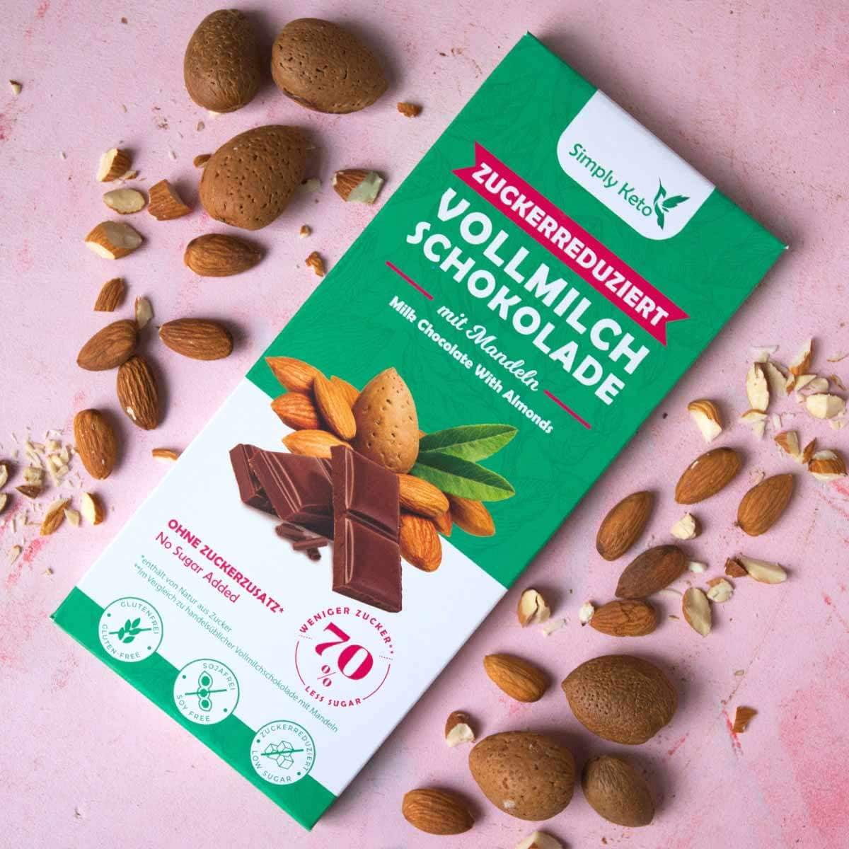 Cioccolato keto al latte con mandorle | 40% di cacao 125gr - immagine 2