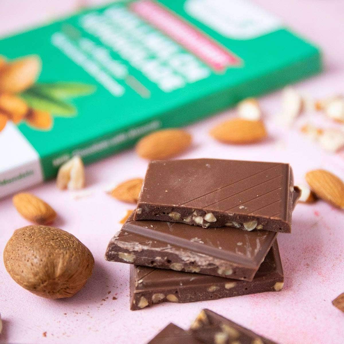 Cioccolato keto al latte con mandorle | 40% di cacao 125gr