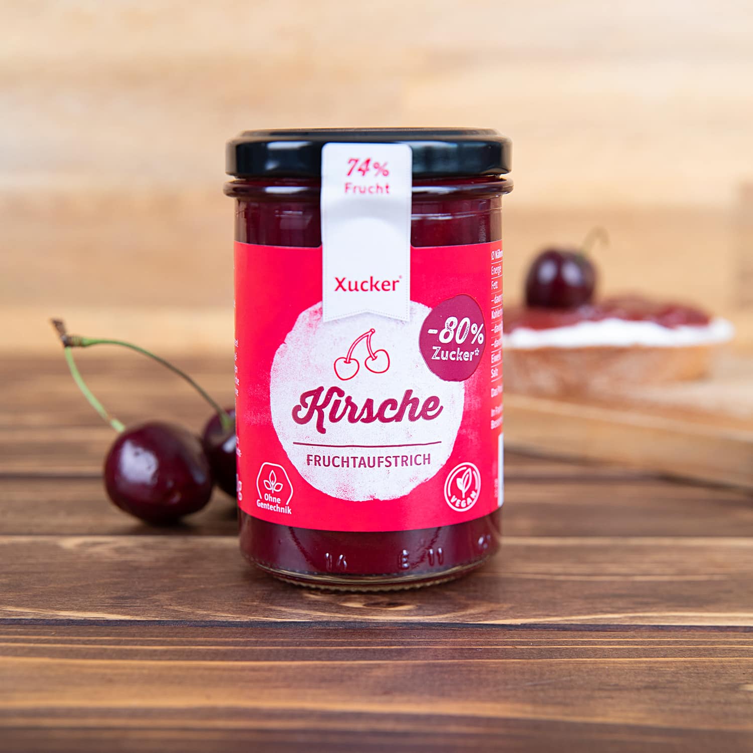 Marmellata di ciliegia Keto (74% di frutta) 220gr