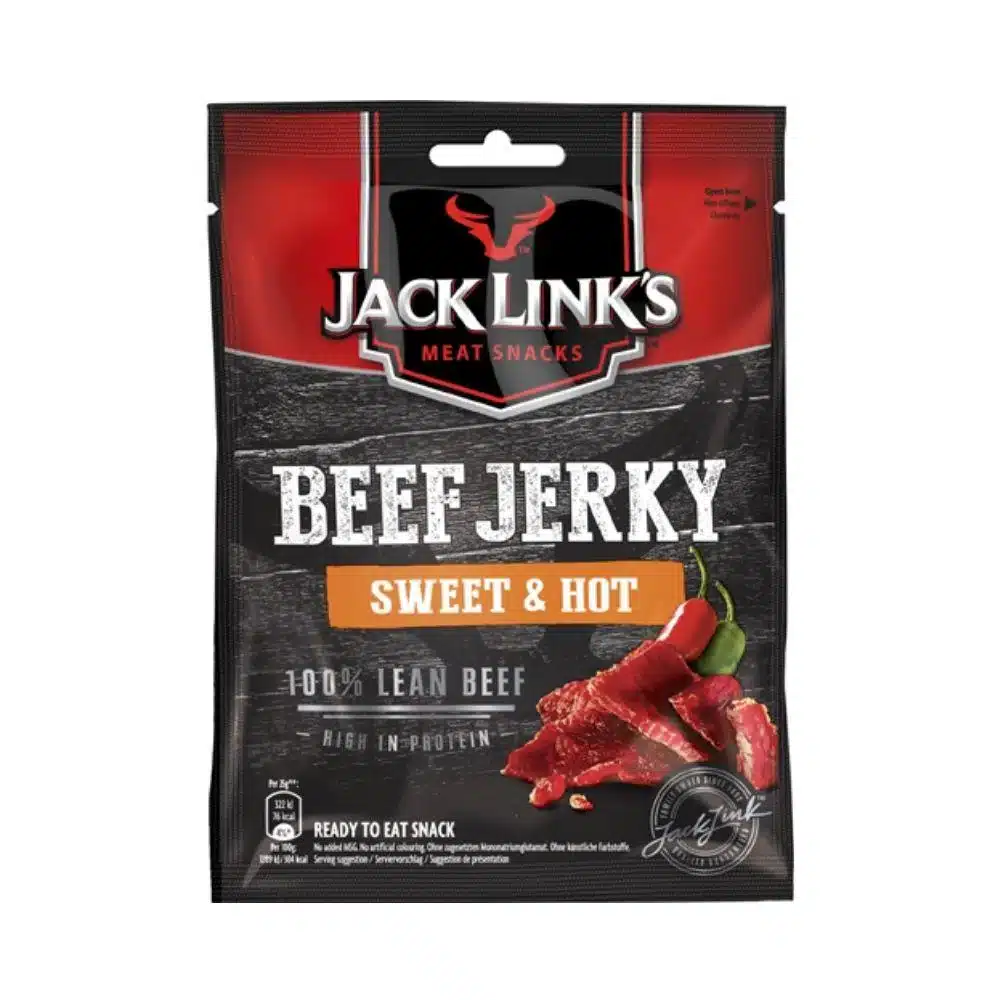Jack Link’s Beef Jerky Sweet and Hot, carne esiccata piccante da 25g