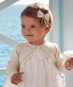 Mayoral Giacchina coprispalle in maglia 3 anni in color champagne e lurex oro art. 306