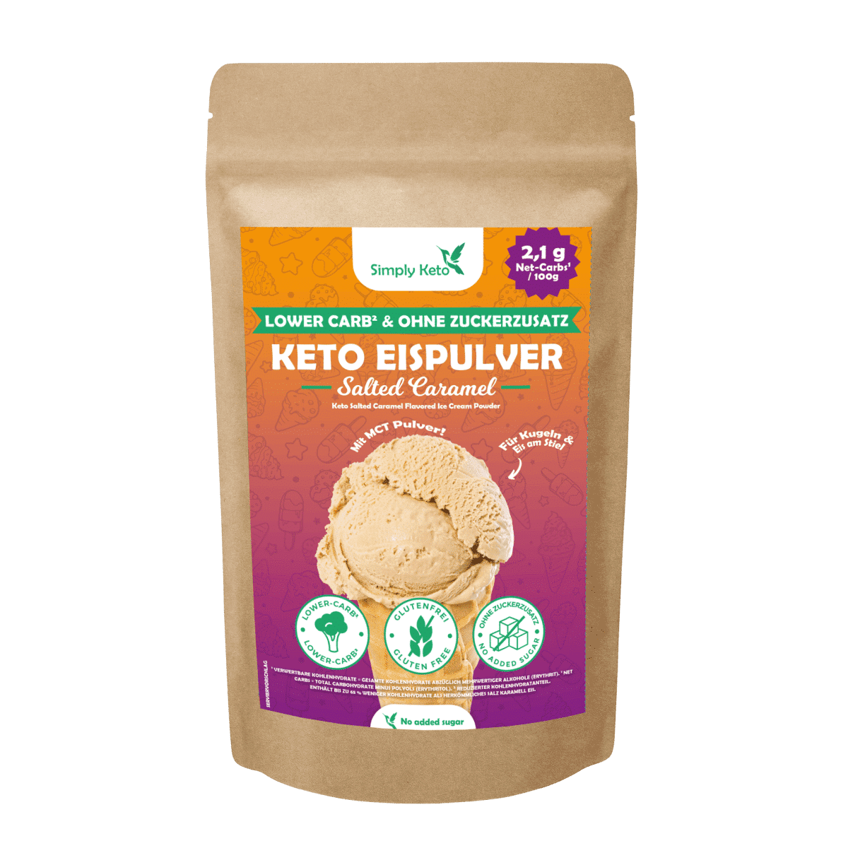 Preparato per gelato al Caramello Salato keto 100gr - immagine 3