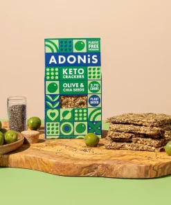Cracker Keto con olive e semi di chia 60gr – Adonis