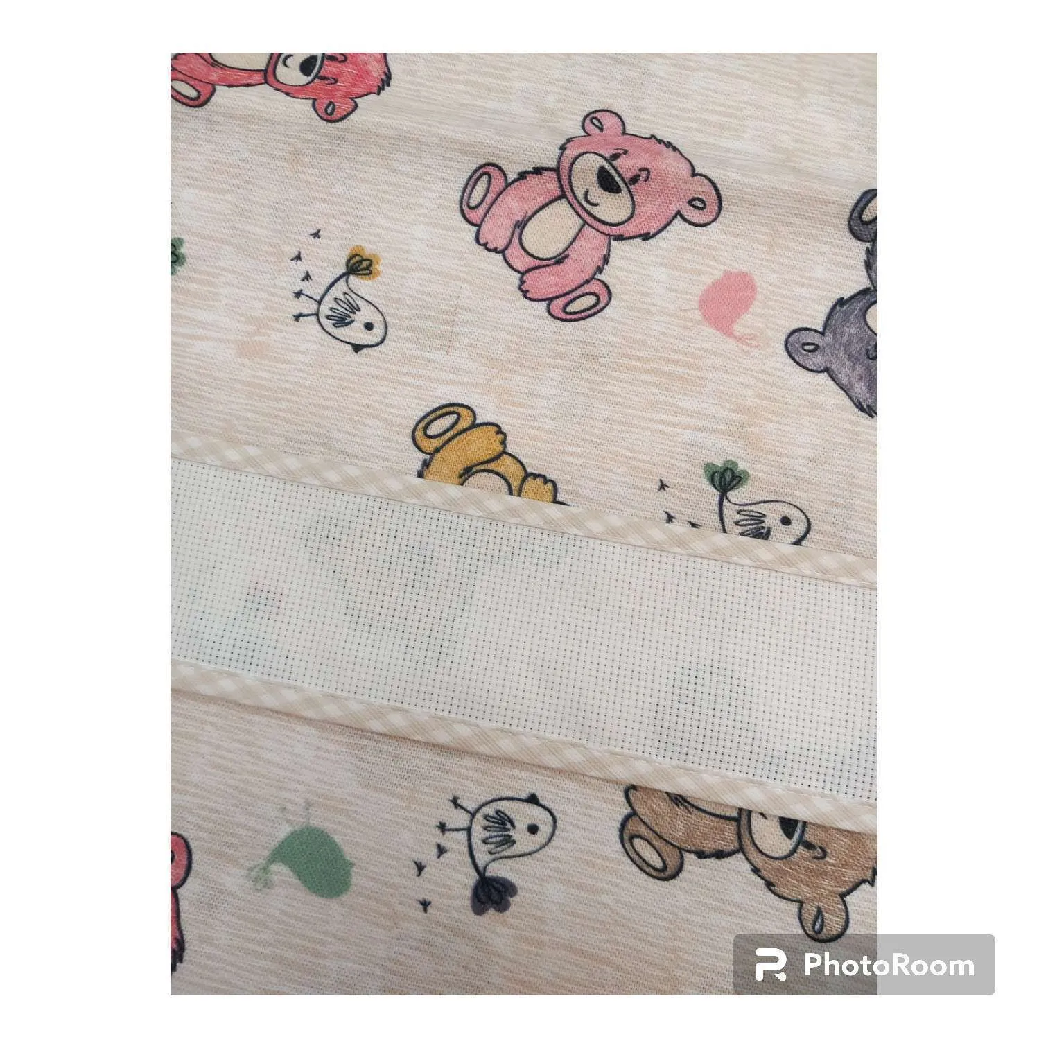 Sacchetta asilo con tela aida fantasia orsetti - immagine 3