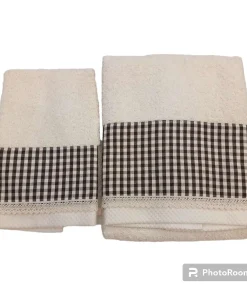 COPPIA ASCIUGAMANI COLORE MARRONE SCURO