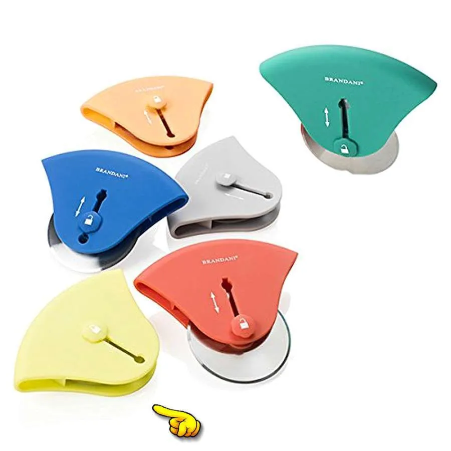 Rotella Tagliapizza Security Soft Touch GIALLO in acciaio inox Brandani