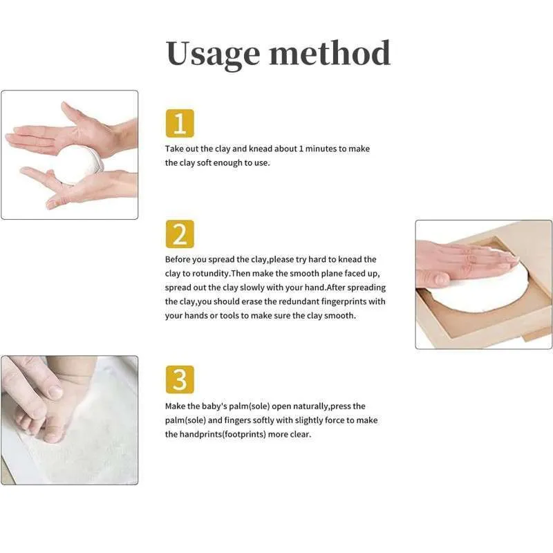 Kit Impronta Neonato di Mani e Piedi per creare impronte ricordo dei vostri bambini - immagine 3
