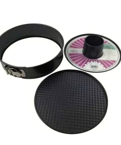 Set 3 pz Stampo torta con cerniera antiaderente 2 fondi 28cm