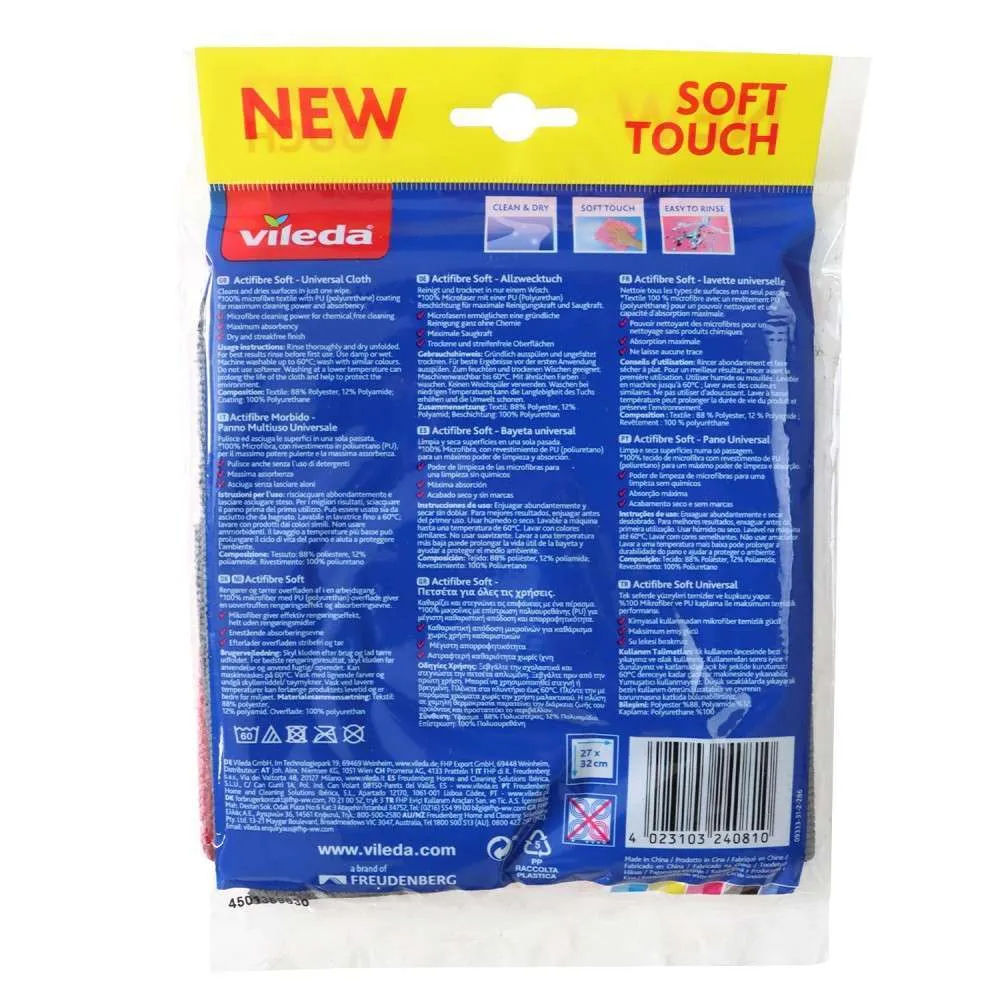 Panno Vileda Actifibre Soft Universale confezione da 2 Pz - immagine 5