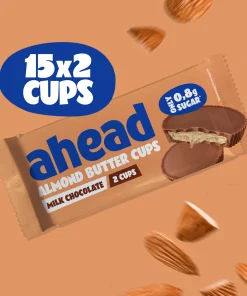 Tazze Di Burro Di Mandorle ricoperto di Cioccolato al latte 34gr Ahead