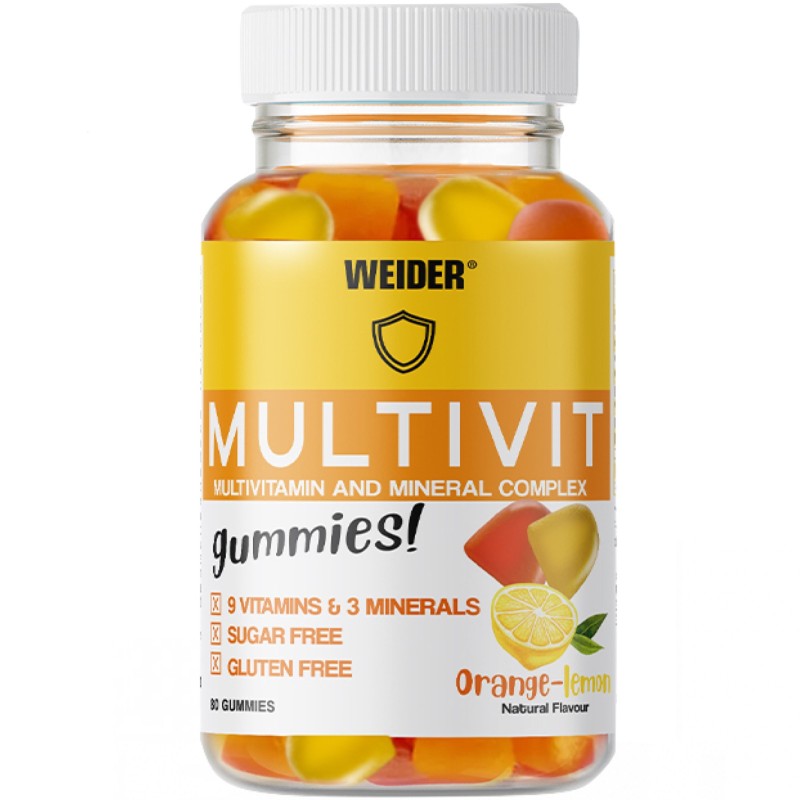 Weider Multivit Gummies – 80 caramelle gommose Arancia e Limone