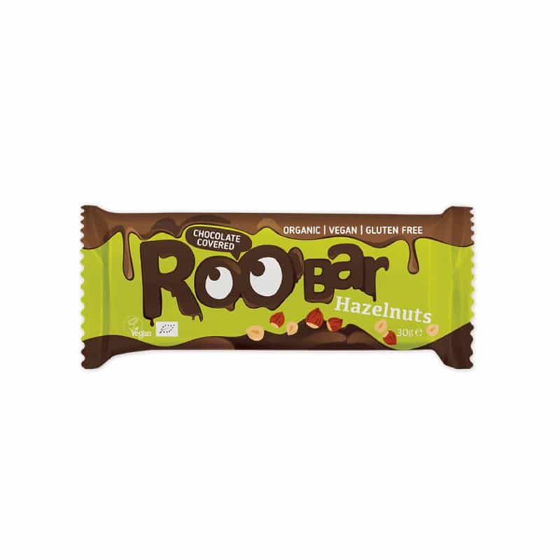 Barretta di nocciole ricoperta di cioccolata Roobar 30gr