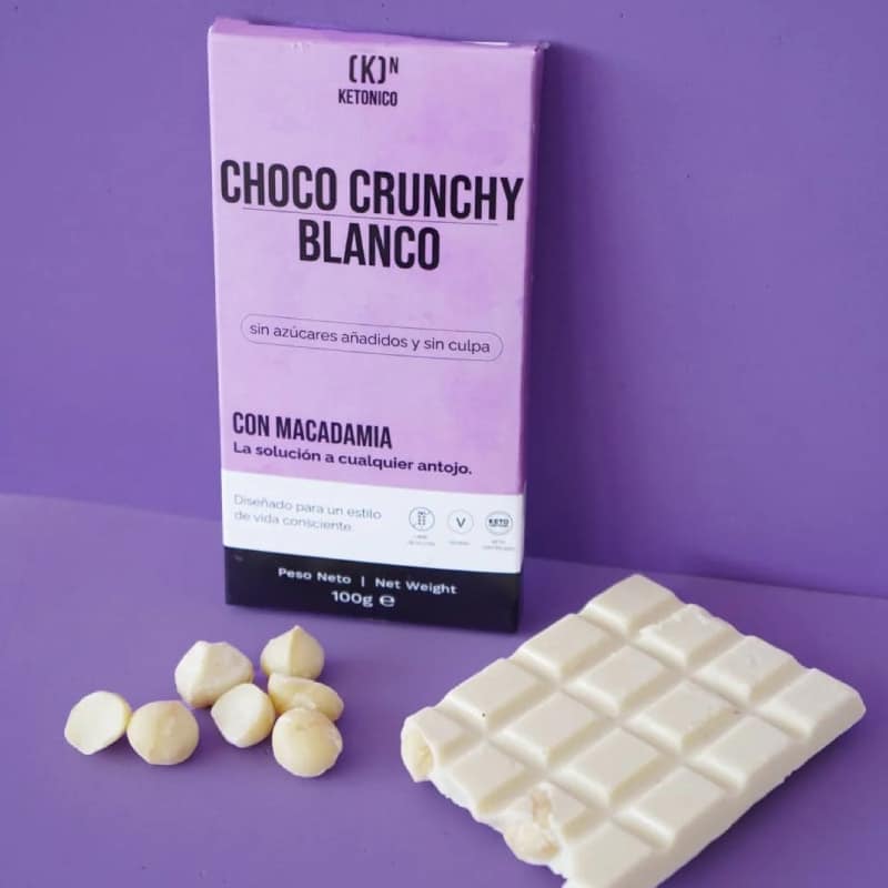 Tavoletta di cioccolato keto al cioccolato bianco e macadamia + Mct 100gr - immagine 4