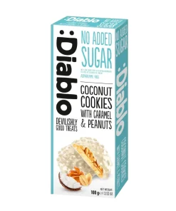 Biscotti senza zucchero al cocco con caramello ed arachidi 100gr