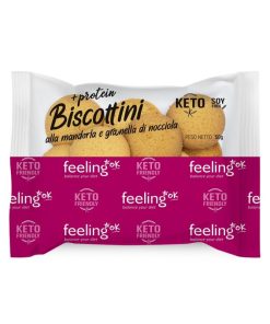 Biscottini alla mandorla e granella di nocciola 50gr +protein Feeling ok