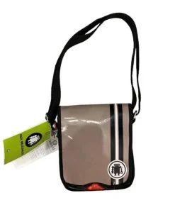 Borsello a tracolla tortora e nero modello Mipok in telone camion di Paul Meccanico