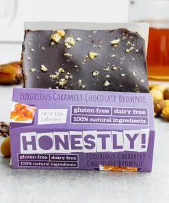 Brownie al cioccolato e caramello 65gr – Honestly
