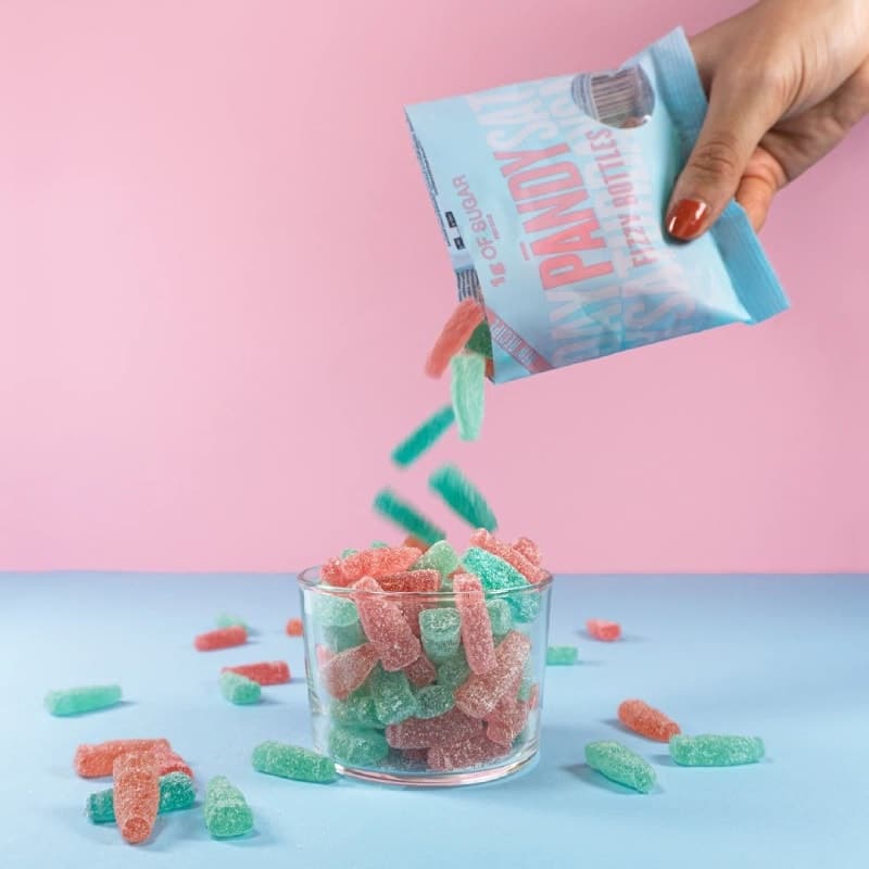 Caramelle Gommose Bottiglie Frizzanti senza zucchero 50gr