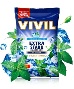 Caramelle per la gola Extra Strong senza zucchero 120gr – Vivil