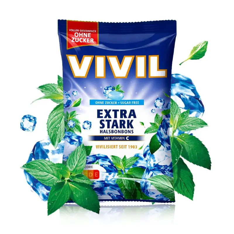 Caramelle per la gola Extra Strong senza zucchero 120gr – Vivil