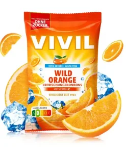 Caramelle rinfrescanti all’arancia selvatica senza zucchero 120gr – Vivil