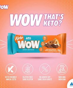 Keto Wow Bar – Cioccolato e Burro d’arachidi 40gr