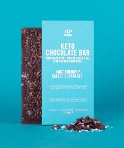Tavoletta di Cioccolato Keto con granella di cacao e sale 100g