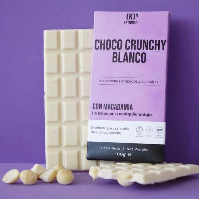 Tavoletta di cioccolato keto al cioccolato bianco e macadamia + Mct 100gr