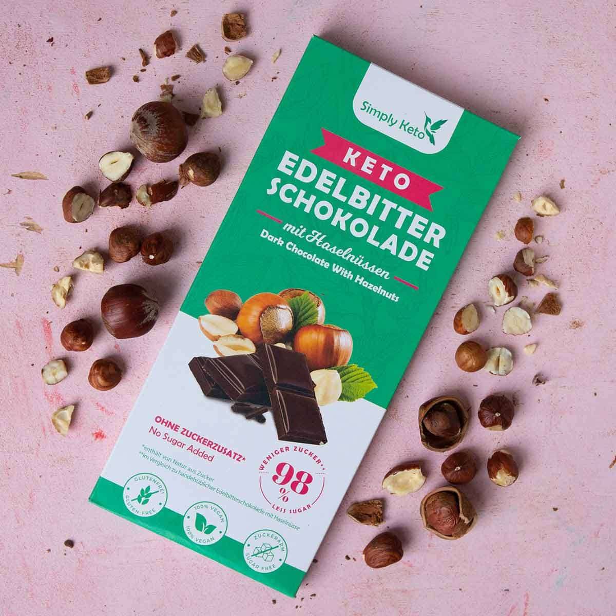 Cioccolato Fondente con nocciole Senza Zucchero 125gr - immagine 3