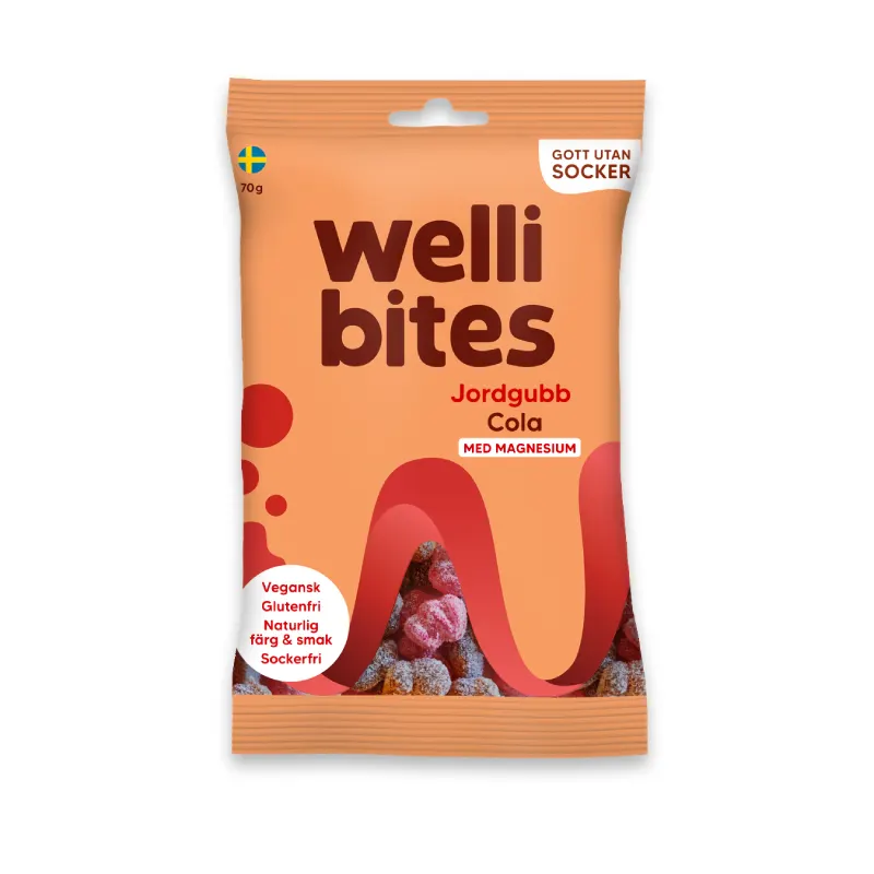 Caramelle senza zucchero Fragola e Cola 70gr – Welli Bites