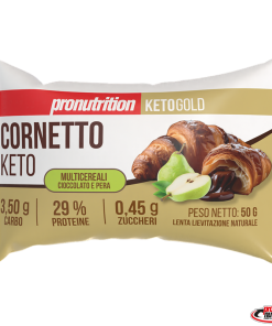 Cornetto Keto Multicereali Pera e Cioccolato 50gr – Pro Nutrition