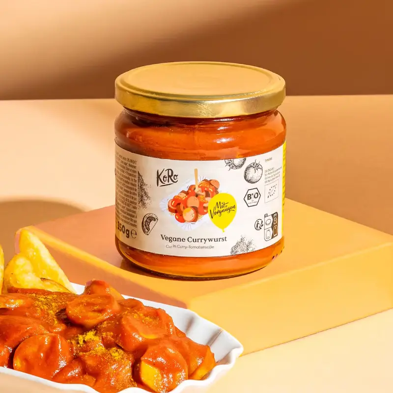 Currywurst vegan con salsa di pomodoro e curry bio | 350 g