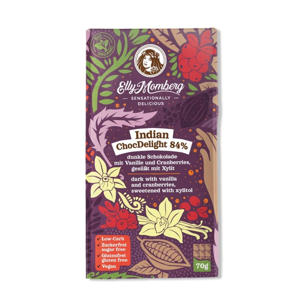 Cioccolato Indiano con vaniglia e mirtilli rossi – Vegano e Senza Glutine 70gr - immagine 2