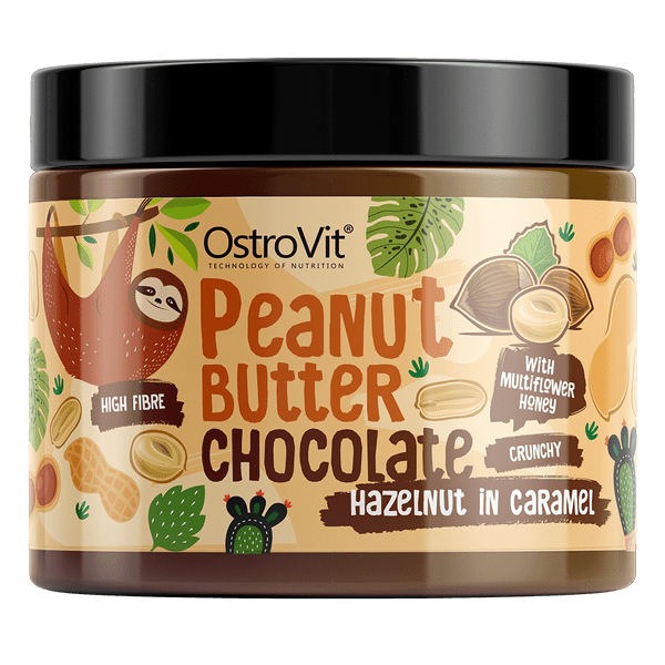 Burro di Arachidi con Cioccolato, Nocciole e Caramello 500gr crunchy