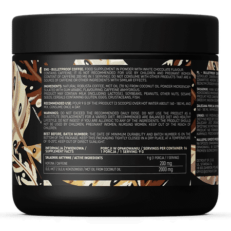 Keto Bulletproof Coffee 150 g al cioccolato bianco Ostrovit - immagine 2