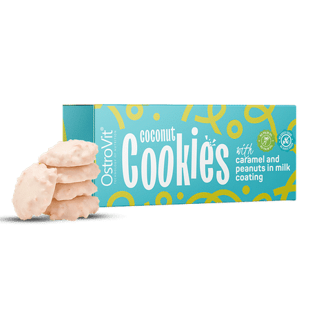 Biscotti al cocco con caramello e arachidi con glassa al latte 100 g Ostrovit