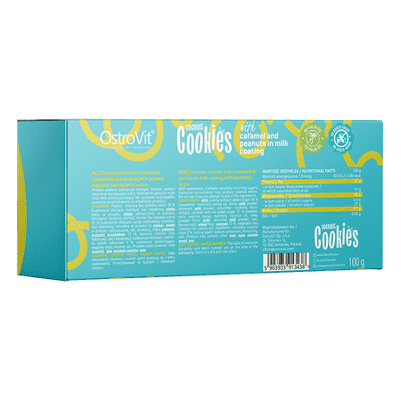Biscotti al cocco con caramello e arachidi con glassa al latte 100 g Ostrovit - immagine 2