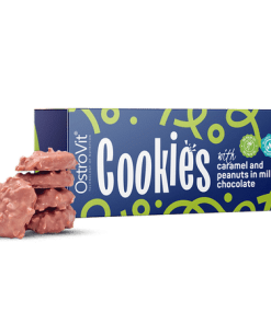Biscotti con caramello e arachidi avvolti da cioccolato al latte 100gr Ostrovit