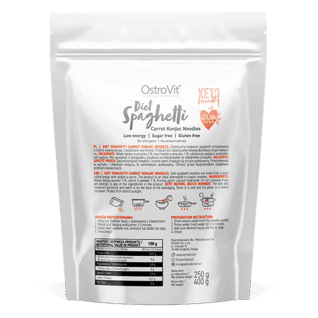 OstroVit Diet Spaghetti con Carote Konjac Noodles 400gr - immagine 2