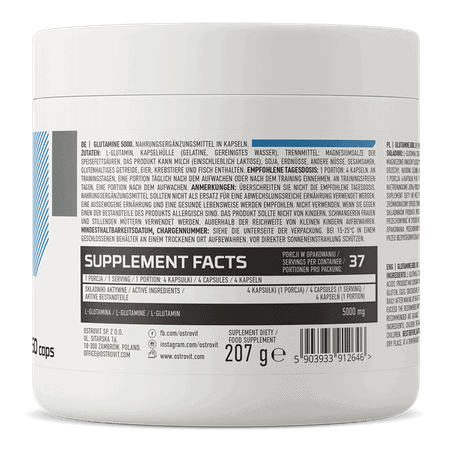 Glutammina 5000 mg 150 capsule OstroVit - immagine 3