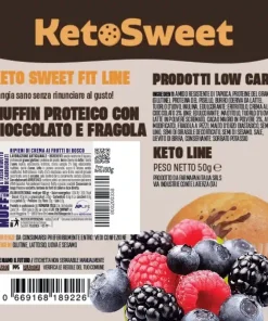 Muffin Proteico e low Carb gusto Frutti di Bosco Ketosweet 50gr