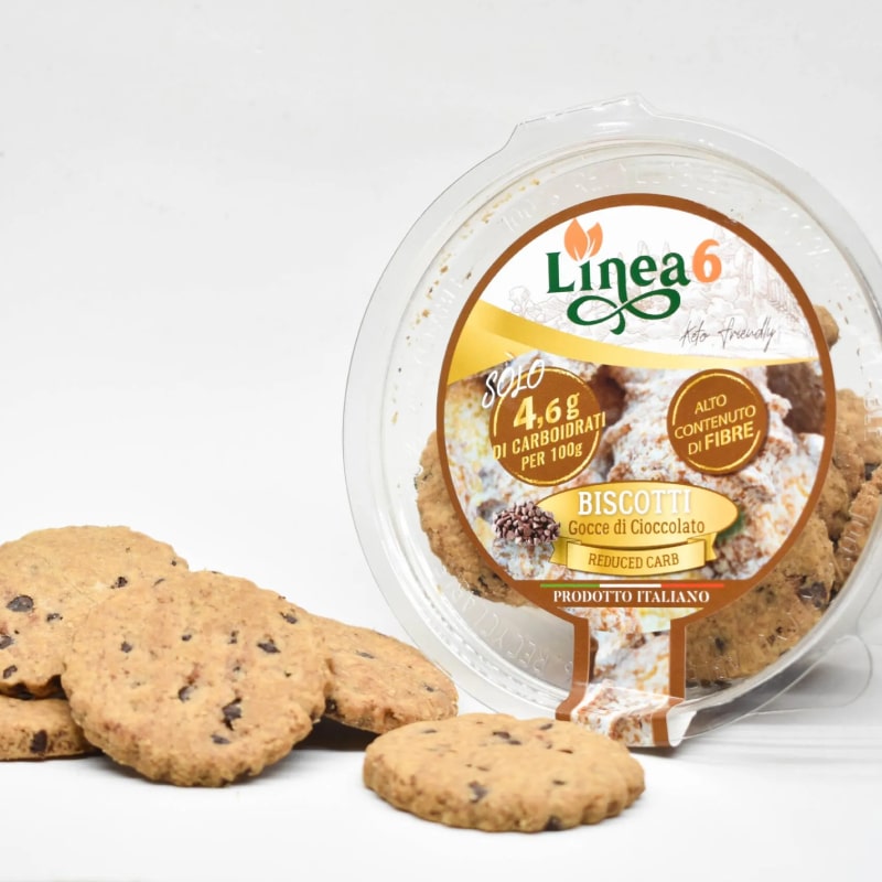 Biscotti con gocce di cioccolato Reduced Carb Linea6 150gr