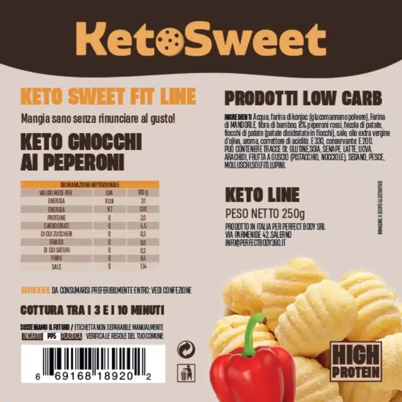 Keto Gnocchi ai Peperoni 250gr NUOVA RICETTA – Ketosweet