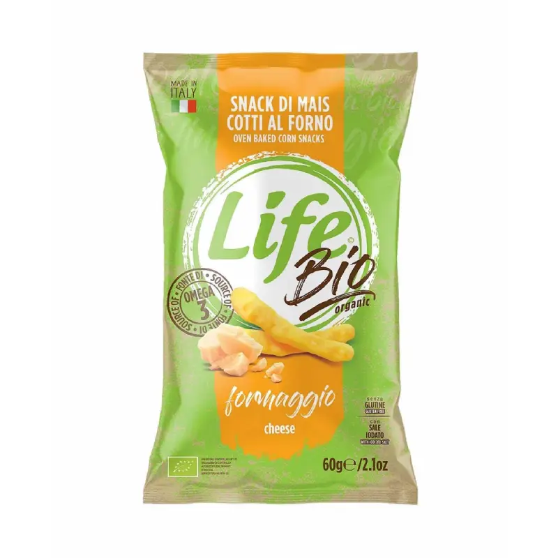 Bastoncini di mais LIFE BIO gusto formaggio – LifeSnack 60gr