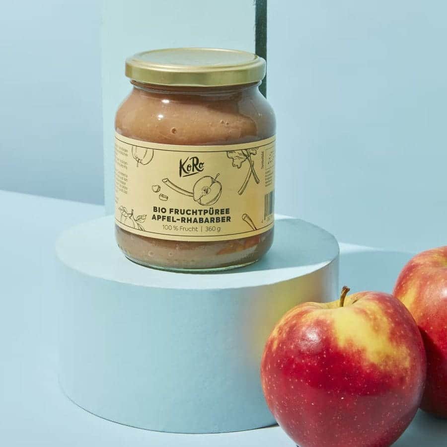 Purea di mela e rabarbaro bio 360gr